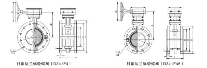 襯氟法蘭連接蝶閥