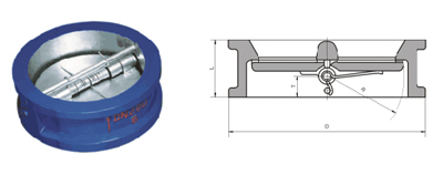 對夾蝶形止回閥,對夾蝶形止回閥結(jié)構(gòu)圖