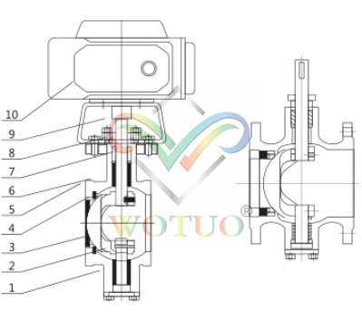 ZDRV電動V型調(diào)節(jié)球閥結(jié)構(gòu)圖