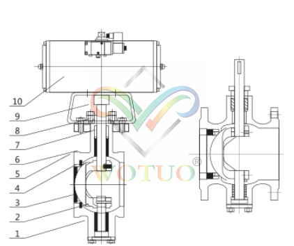 氣動V型調(diào)節(jié)切斷球閥V型調(diào)節(jié)閥結(jié)構(gòu)圖