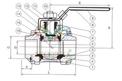 三片式對(duì)焊球閥結(jié)構(gòu)尺寸